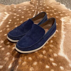 Clarks Men's Dark Blue Suede Slip-Ons